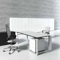 Executive desk / metal / glass / contemporary