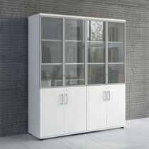 Low filing cabinet / tall / wooden / glass