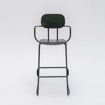 Contemporary bar chair / upholstered / with...