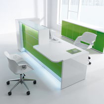 Laminate reception desk / aluminum / glass...