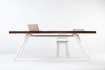 Contemporary table / wooden / steel / rectangular