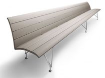 Contemporary bench / wooden / steel / for...