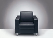 Contemporary armchair / leather / commercial