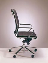 Contemporary office armchair / leather /...
