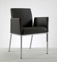 Contemporary visitor armchair / fabric /...