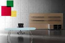Glass desk / contemporary / commercial