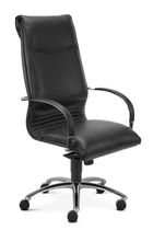 Contemporary office armchair / leather /...