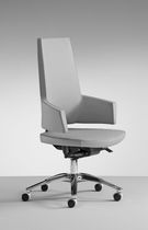 Contemporary office armchair / leather /...