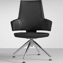Contemporary visitor armchair / beech /...