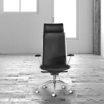Contemporary executive chair / leather /...