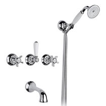 Double-handle bathtub mixer tap / wall-mounted...