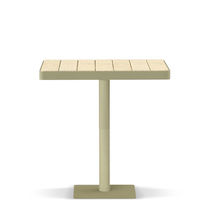 Contemporary bistro table / metal / teak...