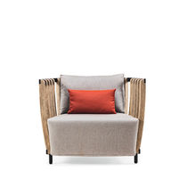 Contemporary armchair / teak / aluminium...