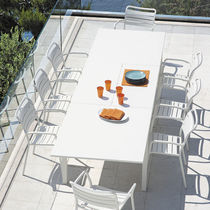 Contemporary dining table / metal / rectangular...