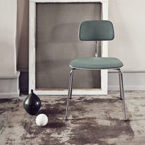 Contemporary visitor chair / walnut / powder-coated...