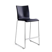 Contemporary bar chair / upholstered / sled...
