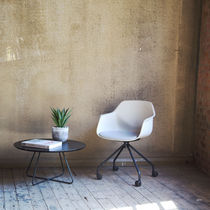 Contemporary armchair / chrome steel / bio-composite...