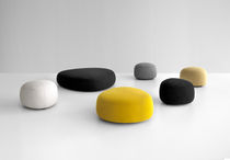 Contemporary ottoman / fabric / leather...