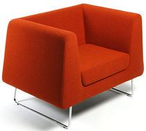 Contemporary lounge chair / textile / sled...