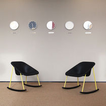 Contemporary armchair / polyester / rocker