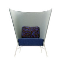 Contemporary visitor armchair / fabric /...