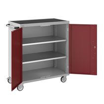 Tall filing cabinet / steel / with hinged...