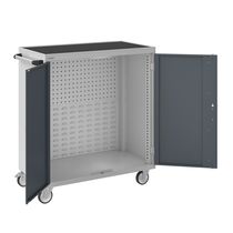 Tall filing cabinet / steel / with hinged...