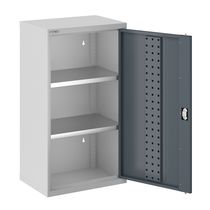 Tall filing cabinet / steel / with hinged...