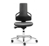 Contemporary office chair / leather