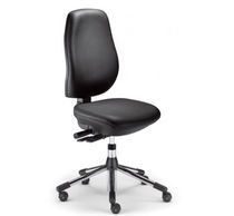 Contemporary office chair / leather