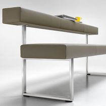Contemporary bench / metal / fabric / with...