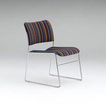 Contemporary fireside chair / fabric / leather...