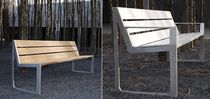 aluminium and wood contemporary public bench SKA PROGRAMME  	 ONN Outside
