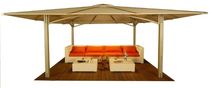 aluminium gazebo (resin wicker covering) FARE CARRE FARE OUTDOOR