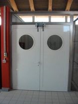 aluminium swing door with porthole  ecospace
