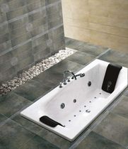 bathroom porcelain stoneware floor tile: stone look CAVE  BRENNERO