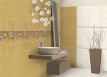 bathroom porcelain stoneware wall tile: floral pattern SILK FOULARD  BRENNERO