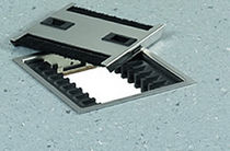 built-in floor box for power sockets DEUX BROSSES Lenzlinger Access Floors