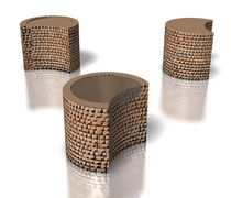 cardboard design side table LUNATICO by Paolo Gentile drydesign
