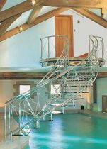 circular floating staircase (glass steps) THROSTLES NEST SS 489 SPIRAL Stairs