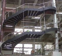 circular staircase with a lateral stringer for commercial buildings  essegi scale