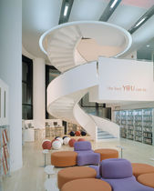 circular staircase with a lateral stringer for commercial buildings KUALA LUMPUR SS 520 SPIRAL Stairs