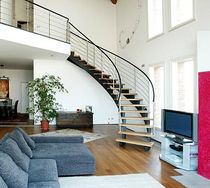 circular staircase with a lateral stringer (metal frame and wooden steps) BYLOT essegi scale