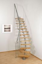 circular staircase with central stringers (metal frame and wooden steps) ATRIUM MINI PLUS Atrium