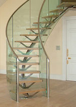 circular staircase with central stringers (metal frame and wooden steps) THE CHALET SS 756 SPIRAL Stairs