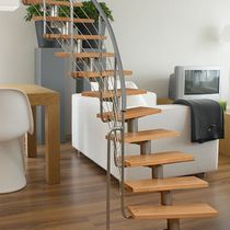 circular staircase with central stringers (metal frame and wooden steps) ATRIUM DIXI Atrium