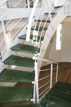 circular staircase with a lateral stringer (metal frame and glass steps) NATURA Miroiterie RIGHETTI
