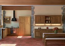 classic solid wood kitchen (oak) AIGUEBELLE 1 SAGNE