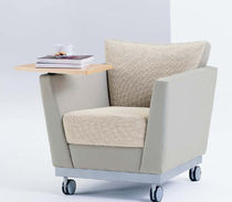 commercial armchair with casters HUDDLE by David Dahl Arcadia Contract