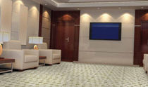 commercial cut pile tufted synthetic carpet tile (Green Label Plus-certified, low VOC emissions) HOSPITALITY Adnc